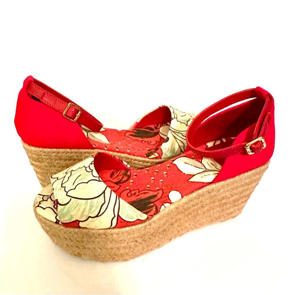 Tory Burch Red and White Espadrilles